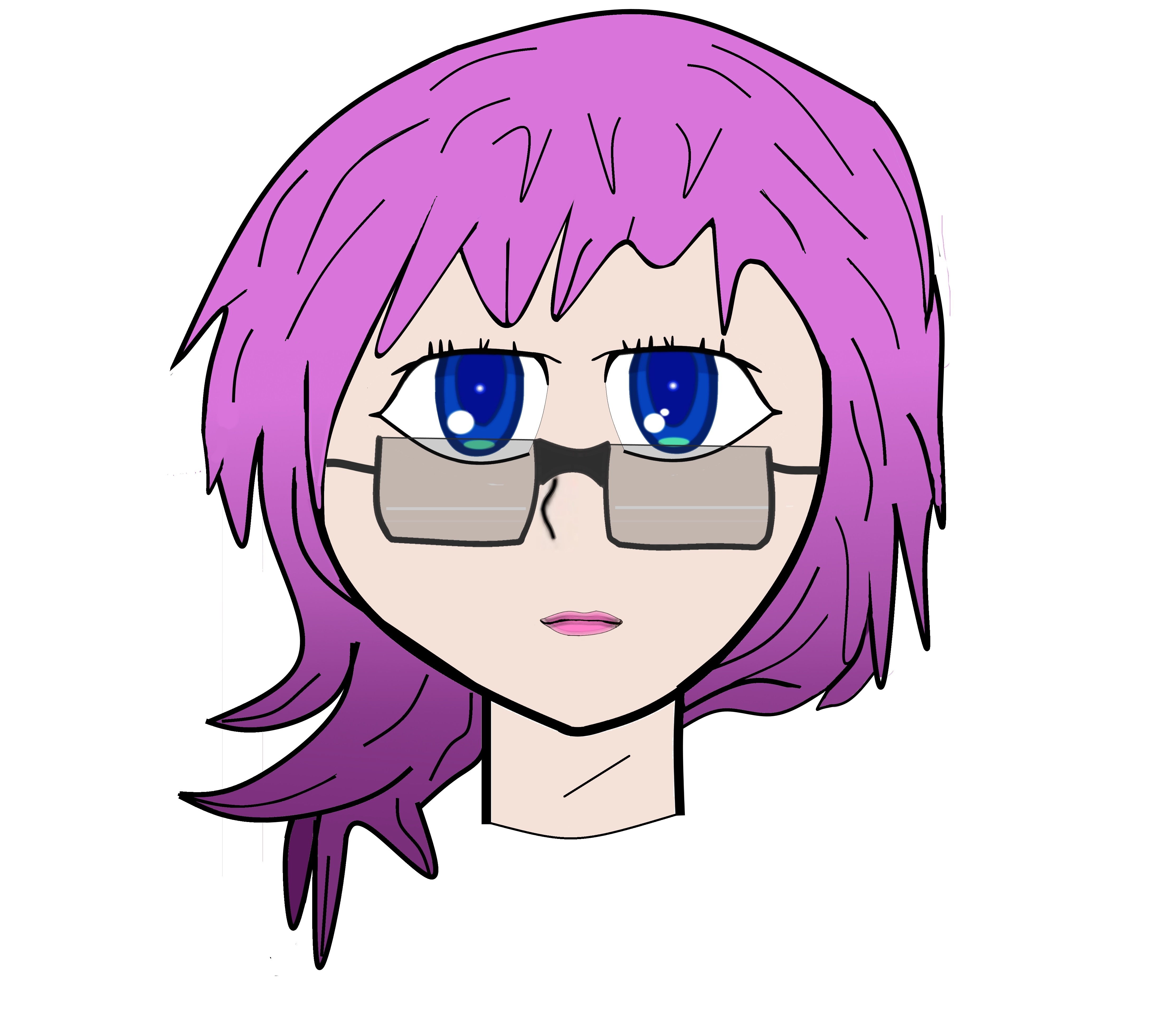 Girl with glasses and purple hair clipart free image download