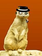 comical meerkat is depicted in the print template