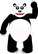 cartoon panda drawn on white background