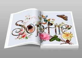 colorful open book "sophie"