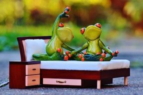 ceramic Frog Yoga on Bed