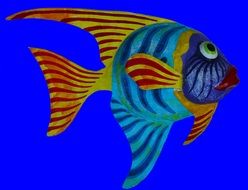 tropical fish on the blue background