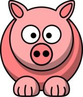 comic pink pig as a graphic image