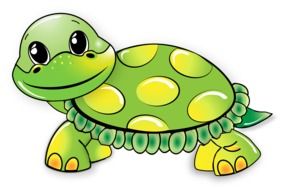 funny green turtle as a graphic image
