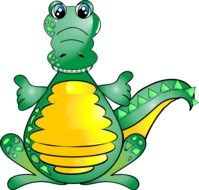 clipart of drawn cartoon crocodile