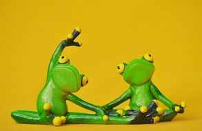 ceramic yogi frogs