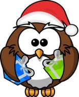 Owl Santa drawing