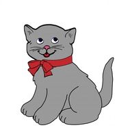 graphic image of a gray merry kitten