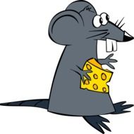 Mouse with the cheese as a clipart