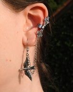 extravagant silver bird earrings