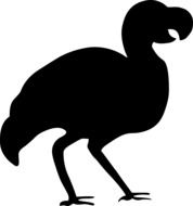 black silhouette of the dodo bird