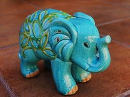 ceramic blue elephant