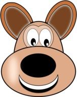 Happy dog with black nose on white background