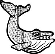 black and white drawing a whale