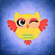 drawing of a funny yellow owl