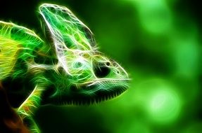 lizard in a green fractal