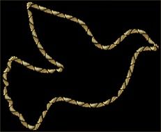 shape of a dove on a black background