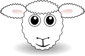 graphic image of the head of a cute sheep