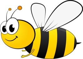 graphic image of a bright cartoon bee
