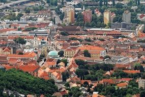 Aerial view of urban city