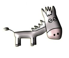 Cute Cartoon Donkey