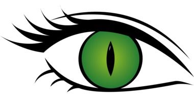 drawn green eyes