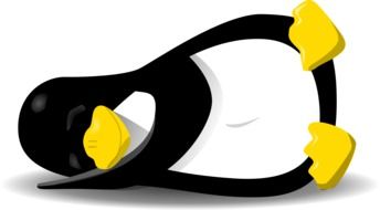 Penguin Linux Sleeping drawing