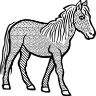 graphic image of a horse at a fine point