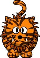 hybrid of a tiger with a lion as a graphic image