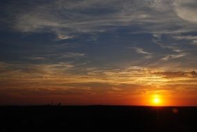 landscape with a orange sunset