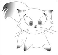 black and white picture of a funny cat