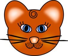 cartoon Cat Face with blue eyes