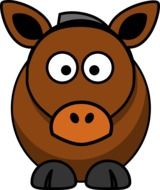 Clipart of brown cartoon Horse