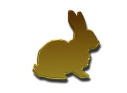 Easter Bunny gold drawing