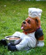 garden figure of dog-cooker