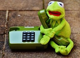 soft kermit with phone