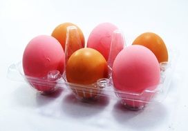 orange and pink farm eggs