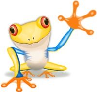 drawing of a funny yellow frog