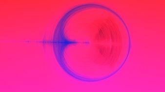 abstract drawing of a ring on a pink background
