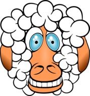 cartoon Grinning Funny Sheep head