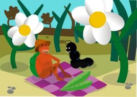 Flower Insects Picnic drawing