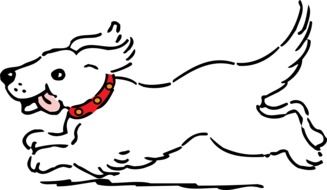 drawing of a running dog