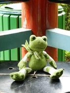 Plush toy, green frog