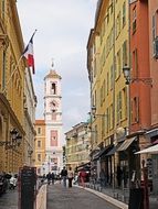 High church tower in Old Town