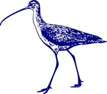 graphic image of a bright blue heron