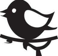 Christmas Bird black and white vector drawing