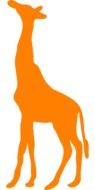 Ä°llustration of Orange Silhouette of Giraffe