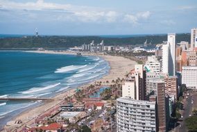 panorama picture of the beach in Durban