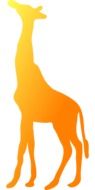 Giraffe, Yellow and Orange silhouette