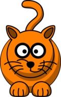 cartoon crazy orange cat